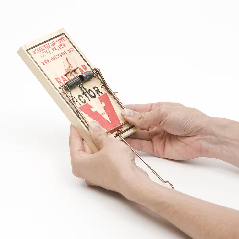 Metal Pedal Indoor and Outdoor Sustainably Sourced FSC Wood Snap Rat Trap (12-Count)