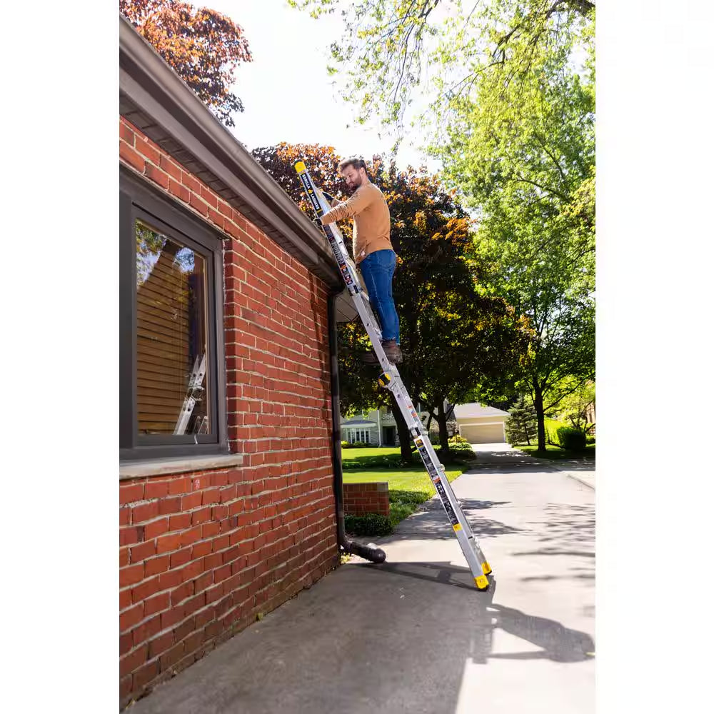 18 Ft Reach Aluminum Multi-Position Ladder with Tool Hangers, 300 Lbs. Load Capacity, Type IA Duty Rating