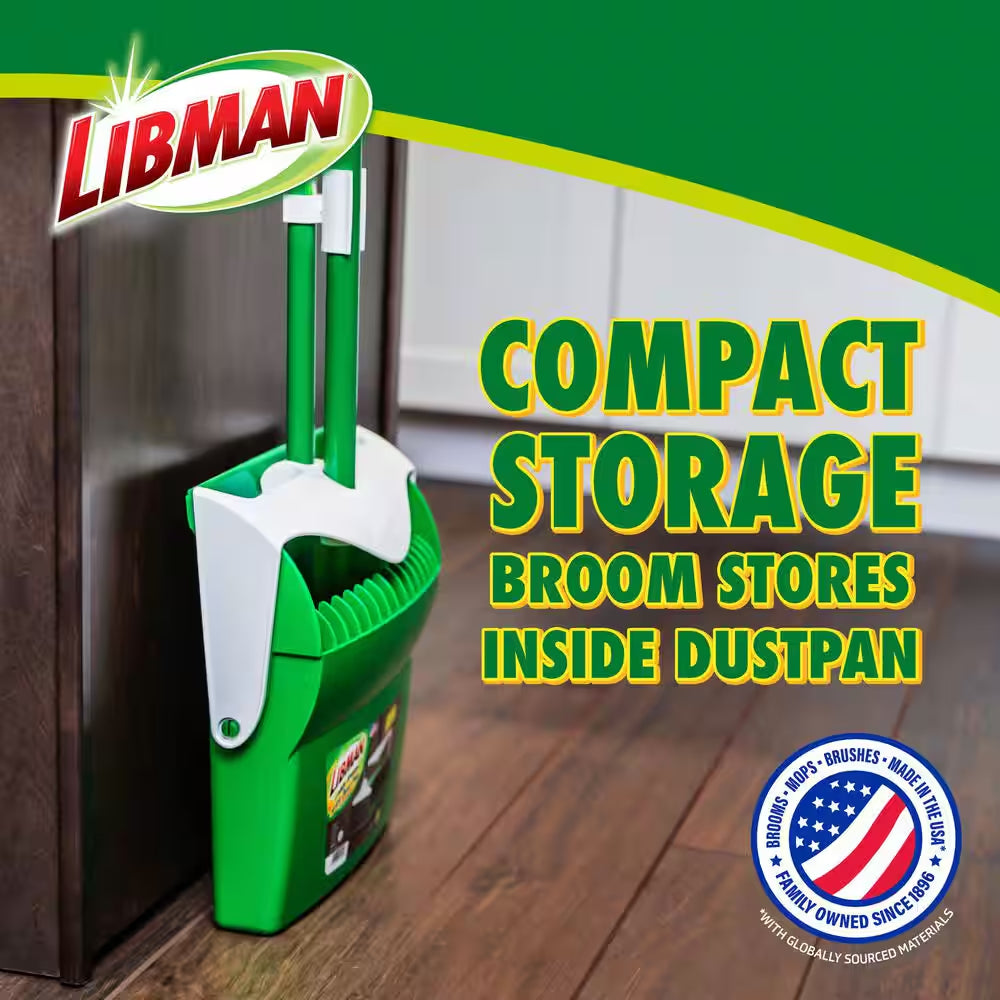 12 In. Lobby Broom and Dustpan Set