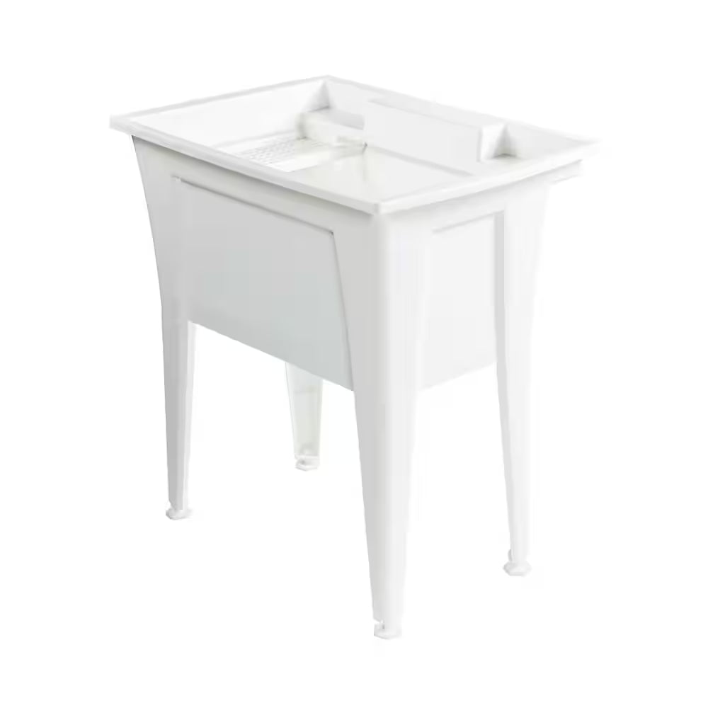 32 In. X 22 In. White Freestanding Utility/Laundry Sink