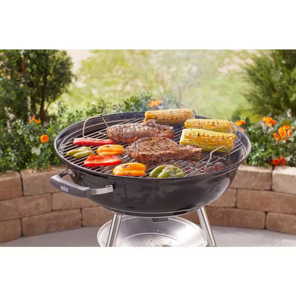 Jumbo Joe Premium 22 In. Charcoal Grill in Black with Steel Cooking Grate