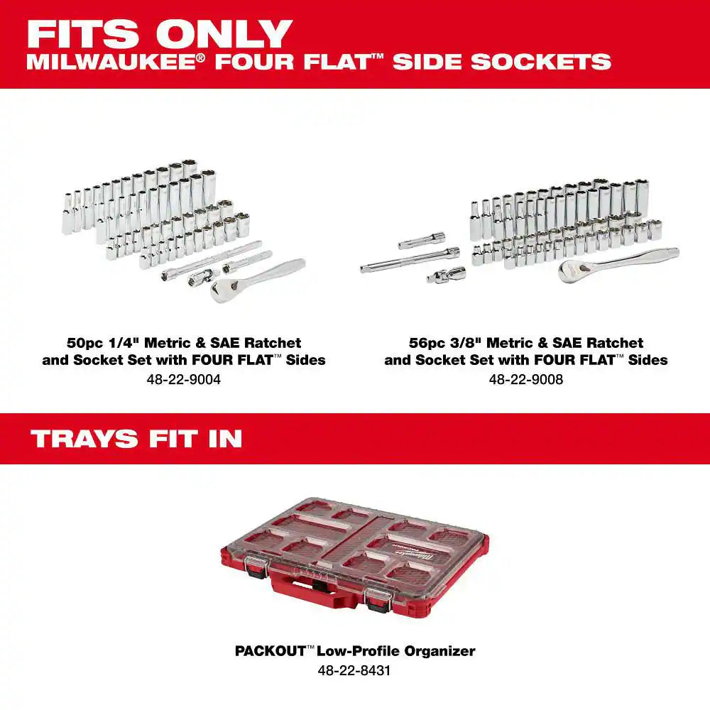 1/4 In. and 3/8 In. Drive Metric and SAE Ratchet and Socket Trays