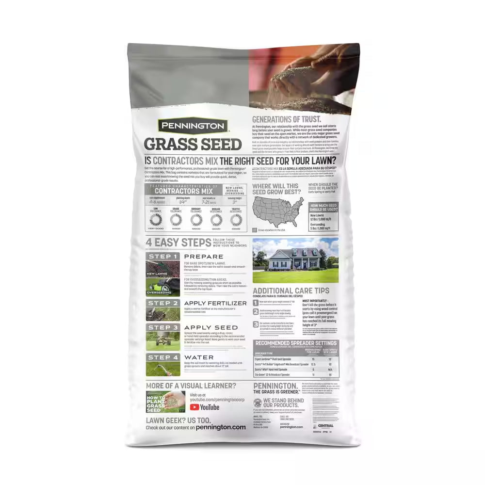 Northern Contractors Seed Mix 40 Lbs. 8,000 Sq. Ft. Grass Seed