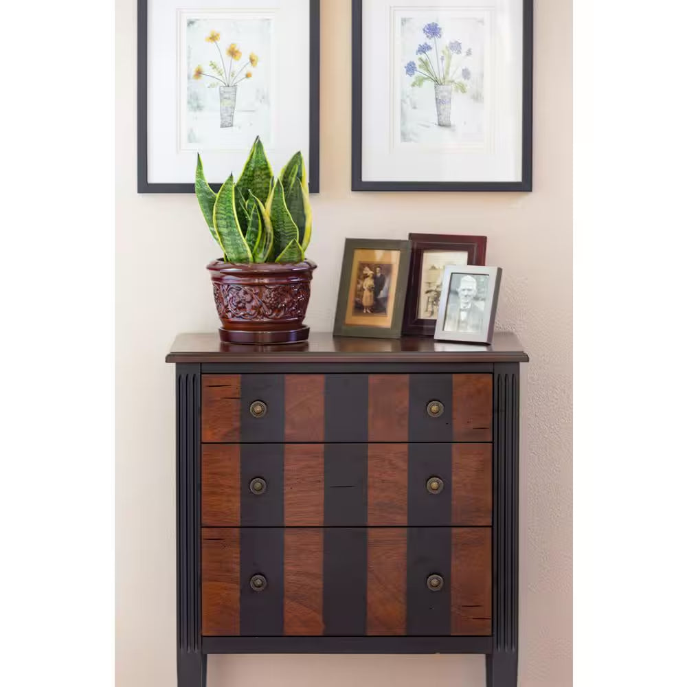 8 In. Dia Brown Rustic Damask Ceramic Planter