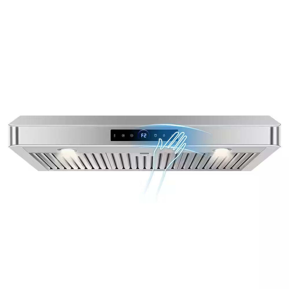 36 In. 1200 CFM Convertible under Cabinet Range Hood in Stainless Steel with 4-Speed Settings, Built-In Oil Cup