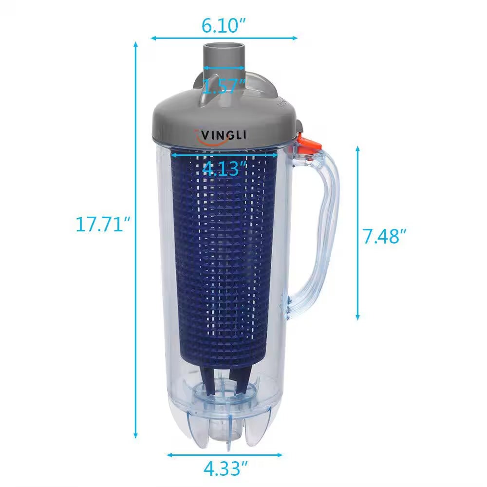 Leaf Canister with Plastic Mesh Basket Leaf Trap for Automatic Pool Vacuum Cleaner Sweeper