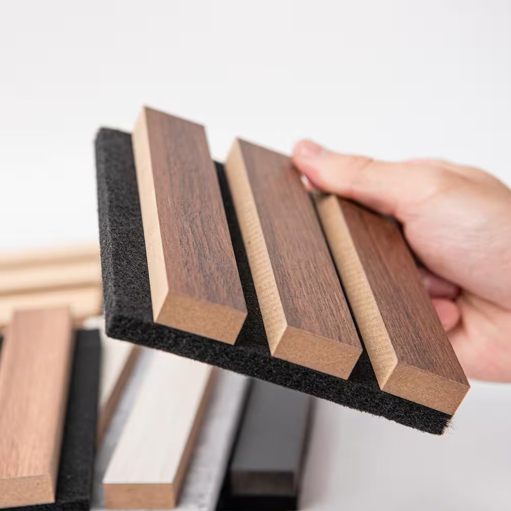 0.83 In. X 5 In. X 4.7 In. 8-Colour Samples, MDF Decorative Wall Paneling,Wood Slat Acoustic Panels for Ceiling and Wall