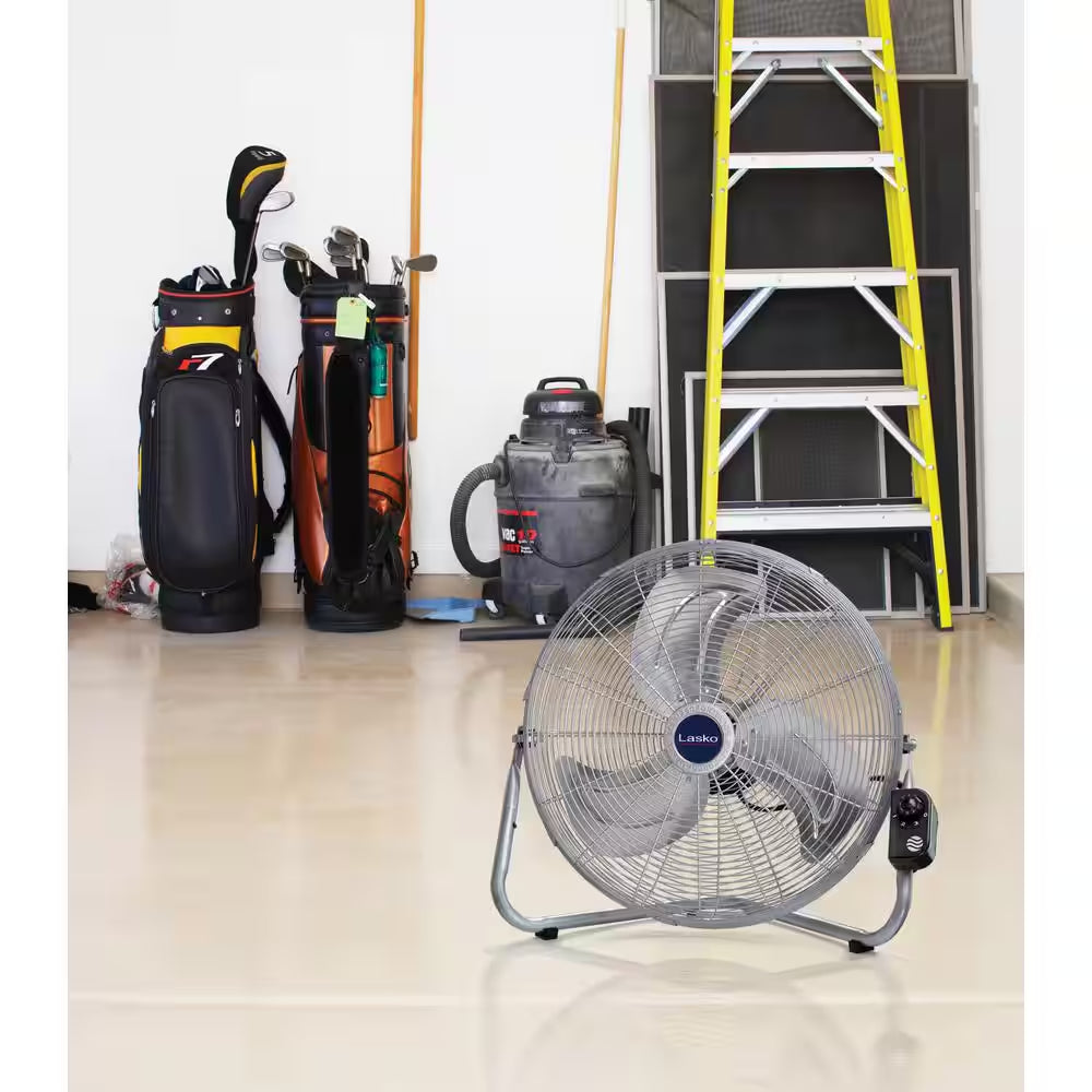 High Velocity 20 In. 3 Speed Metallic Floor Fan with Quickmount Wall-Mounting System