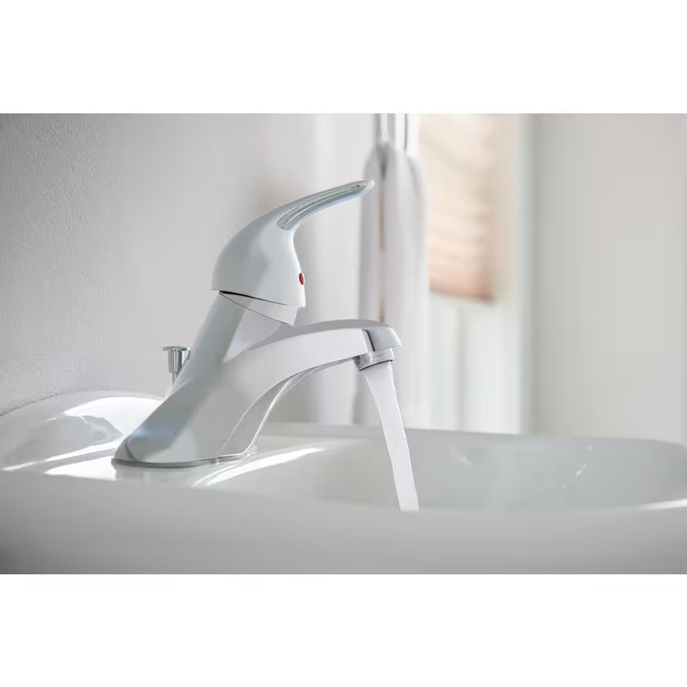 Adler 4 In. Centerset Single Handle Low-Arc Bathroom Faucet in Chrome
