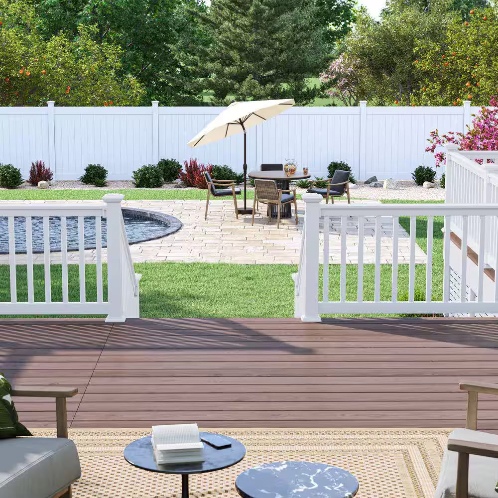 Linden 6 Ft. H X 8 Ft. W White Privacy Vinyl Fence Panel (Unassembled)
