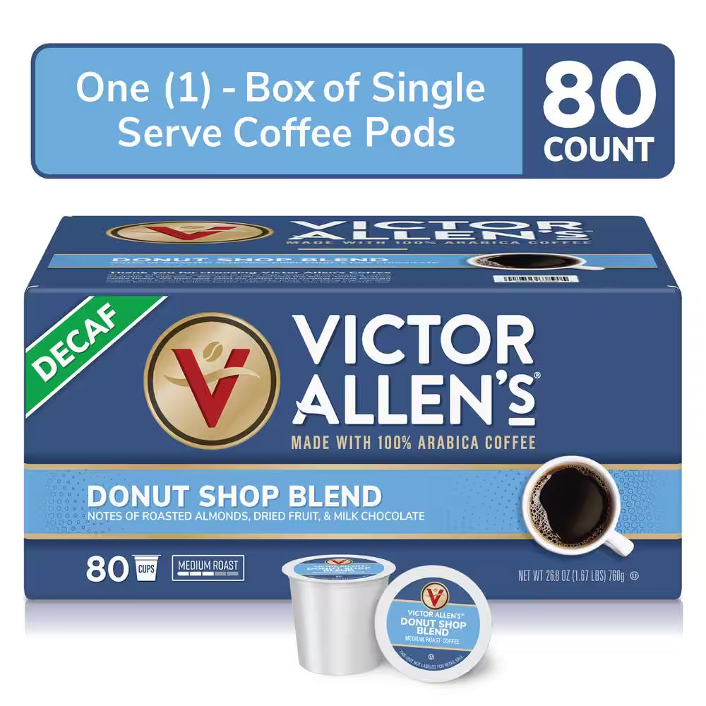 Decaf Donut Shop Blend Coffee Medium Roast Single Serve Coffee Pods for Keurig K-Cup Brewers (80 Count)