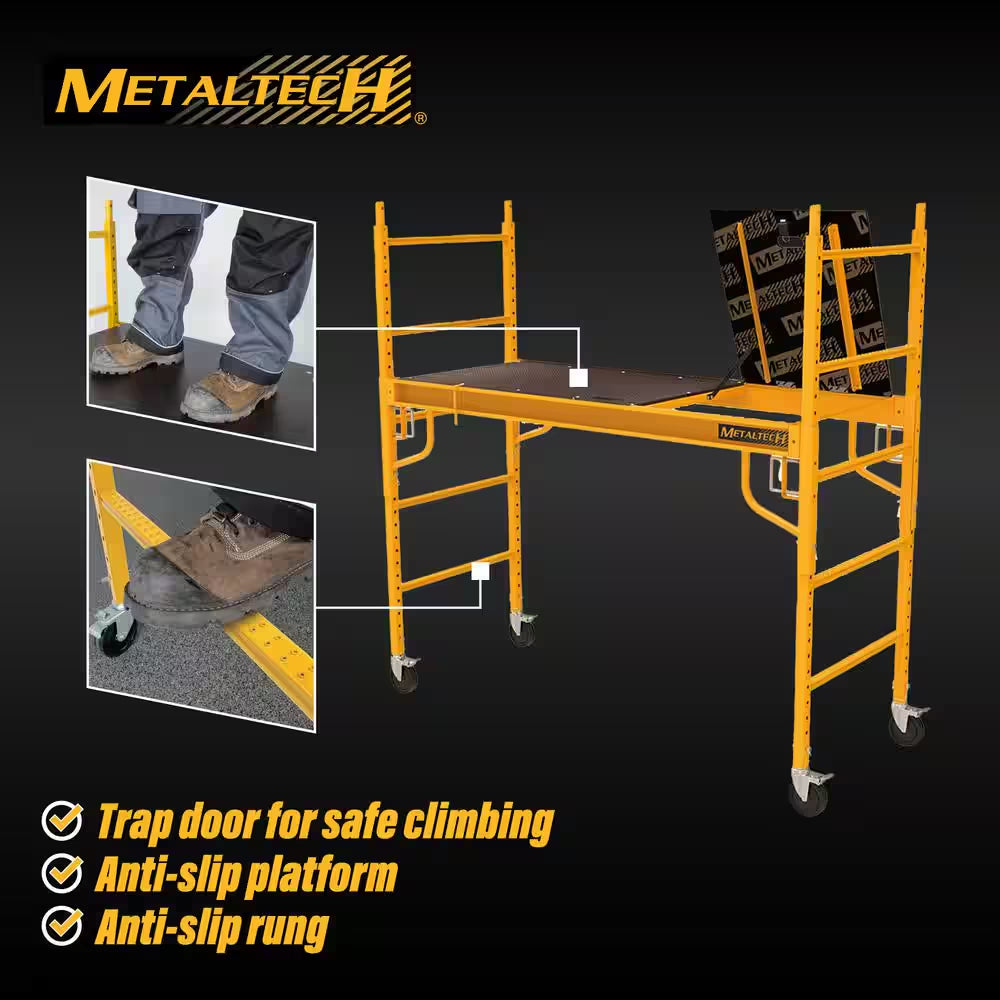 Safeclimb 6 Ft. Baker Scaffold with Platform and Included Trap Door, 1250 Lbs. Load Capacity