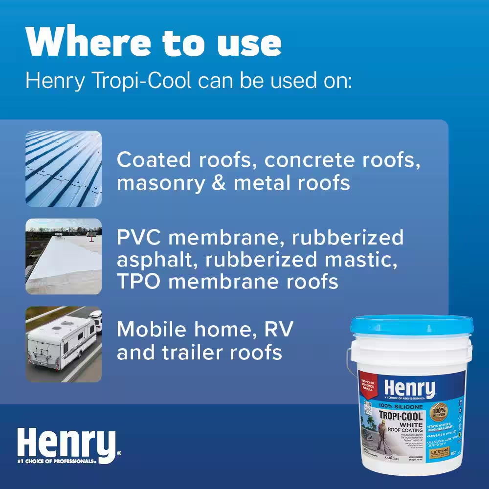 887 Tropi-Cool White 100% Silicone Reflective Roof Coating 0.90 Gal.