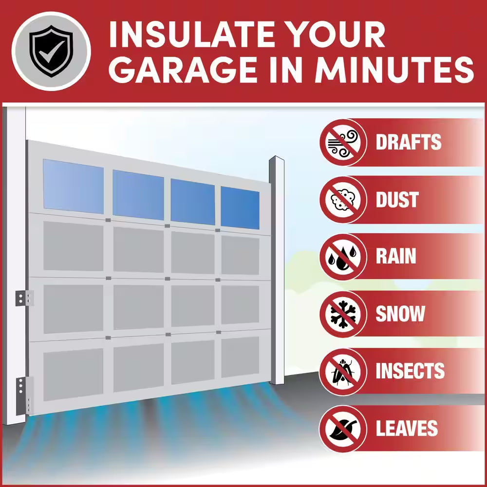3 1/8 In. X 20 Ft. Self-Stick Garage Door Sweep Black