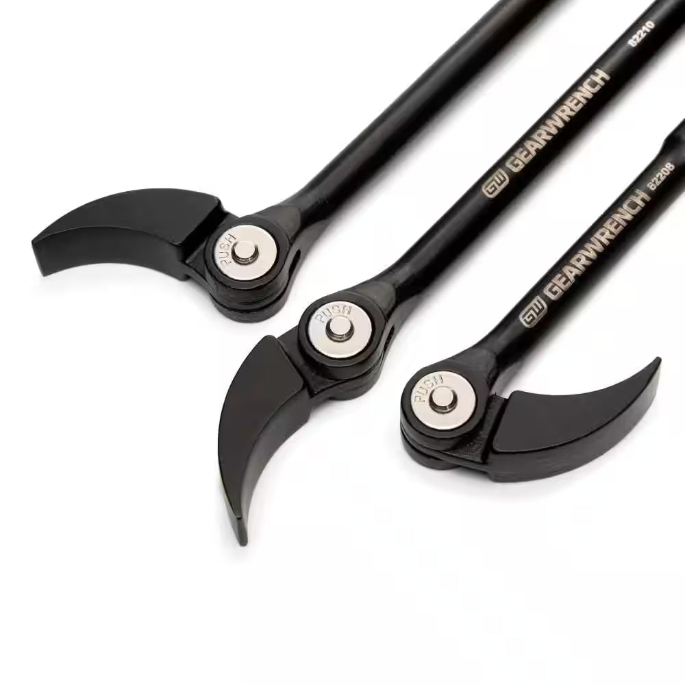 8 In., 10 In., and 16 In. Indexing Head Pry Bar Set (3-Piece)