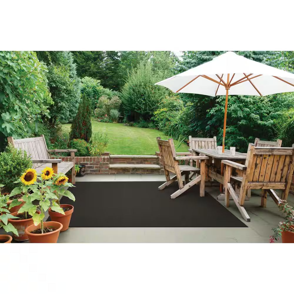 Wide Wale Grey 6 Ft. X 8 Ft. Indoor/Outdoor Area Rug
