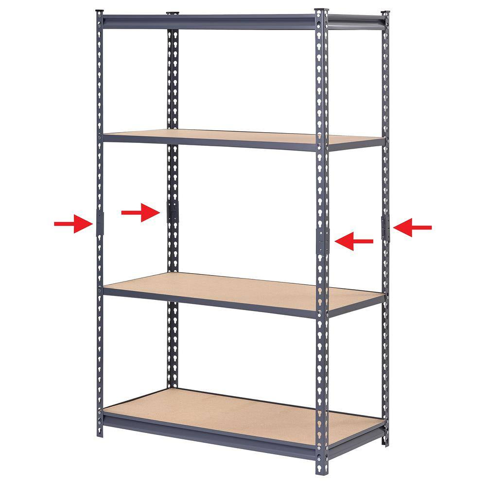 4-Pack Steel Post Coupling Outer in Grey (4 In. H X 1.375 In. W X 1.375 In. D)