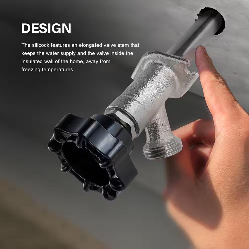 12 In. L Sillcock Frost Free Outdoor Faucet, with 1/2 In. PEX Connection and 3/4 In. Hose Bib