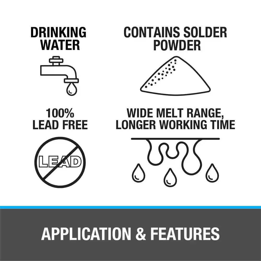Soldering Kit with 1.7 Oz. Lead-Free Water Soluble Flux Paste and 4 Oz. Silver Solder Wire