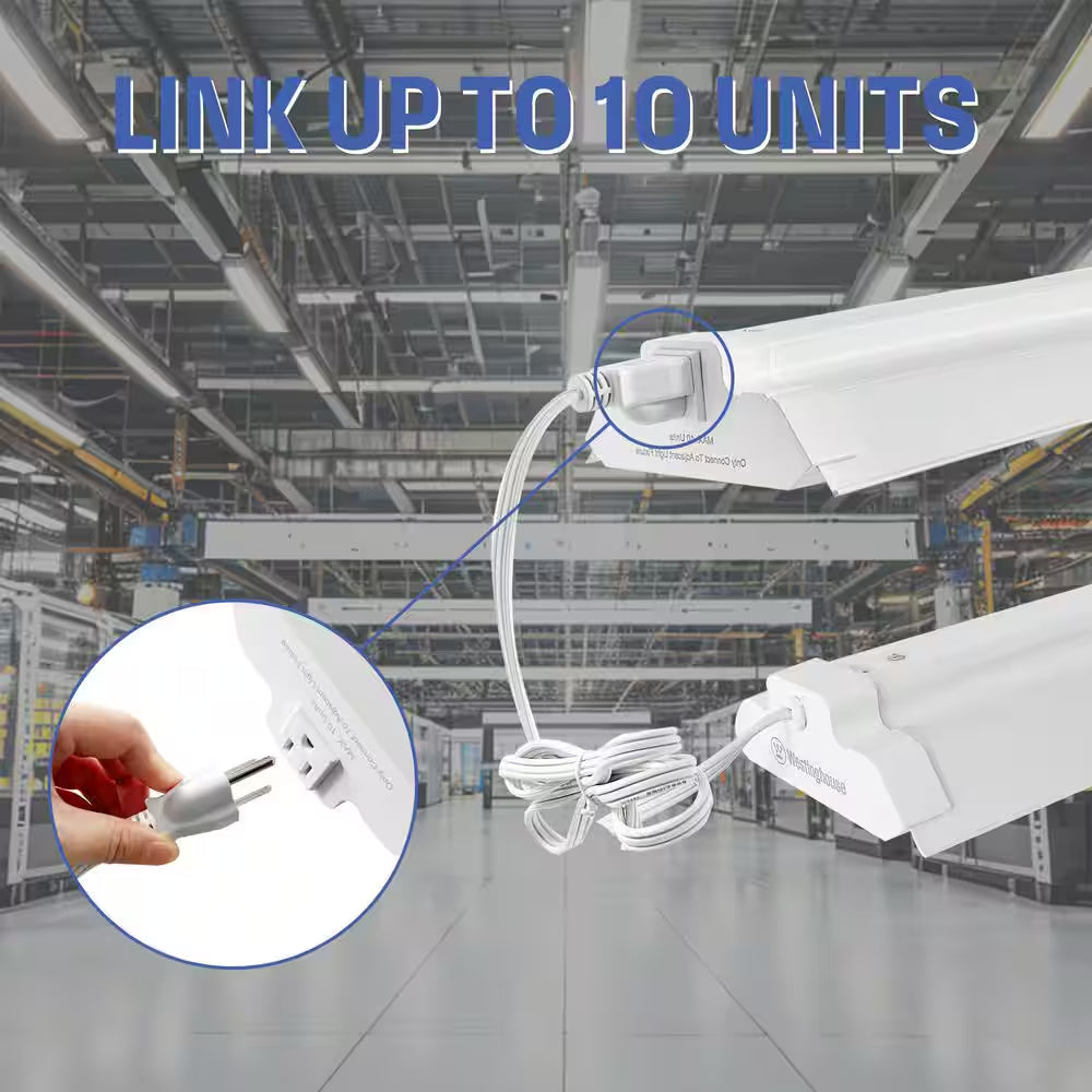 4 Ft. 50-Watt 6000 Lumen LED Shop Light, White, 2 Pack