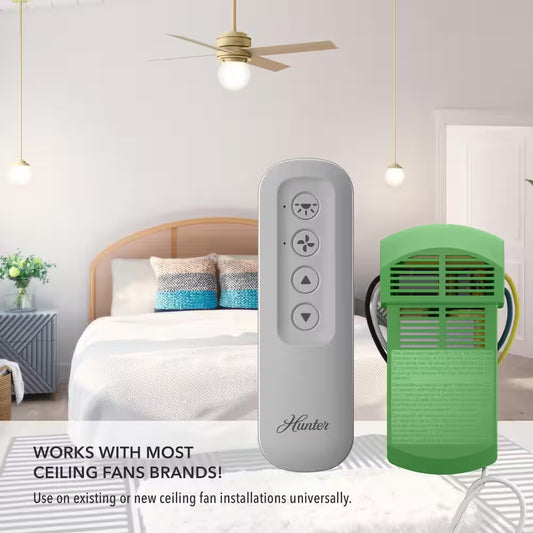 Universal 3-Speed Ceiling Fan and Light Kit Remote Control with Receiver