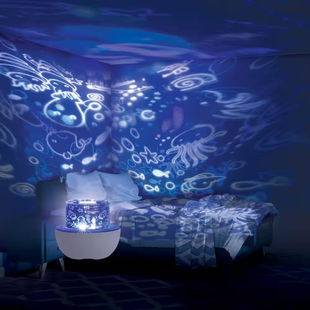 Multi-Color USB Powered Rotating Integrated LED Projector with Replaceable Slides