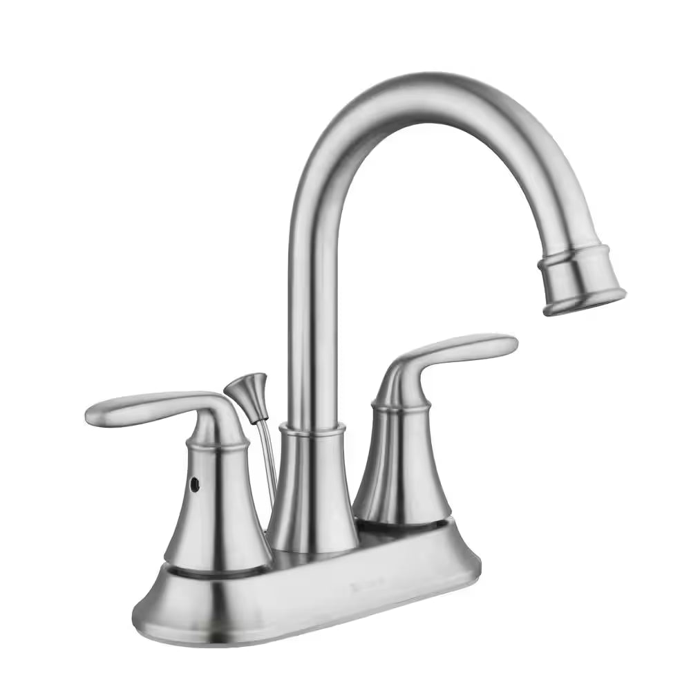 Sadira 4 In. Centerset 2-Handle High-Arc Bathroom Faucet in Brushed Nickel