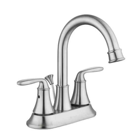 Sadira 4 In. Centerset 2-Handle High-Arc Bathroom Faucet in Brushed Nickel