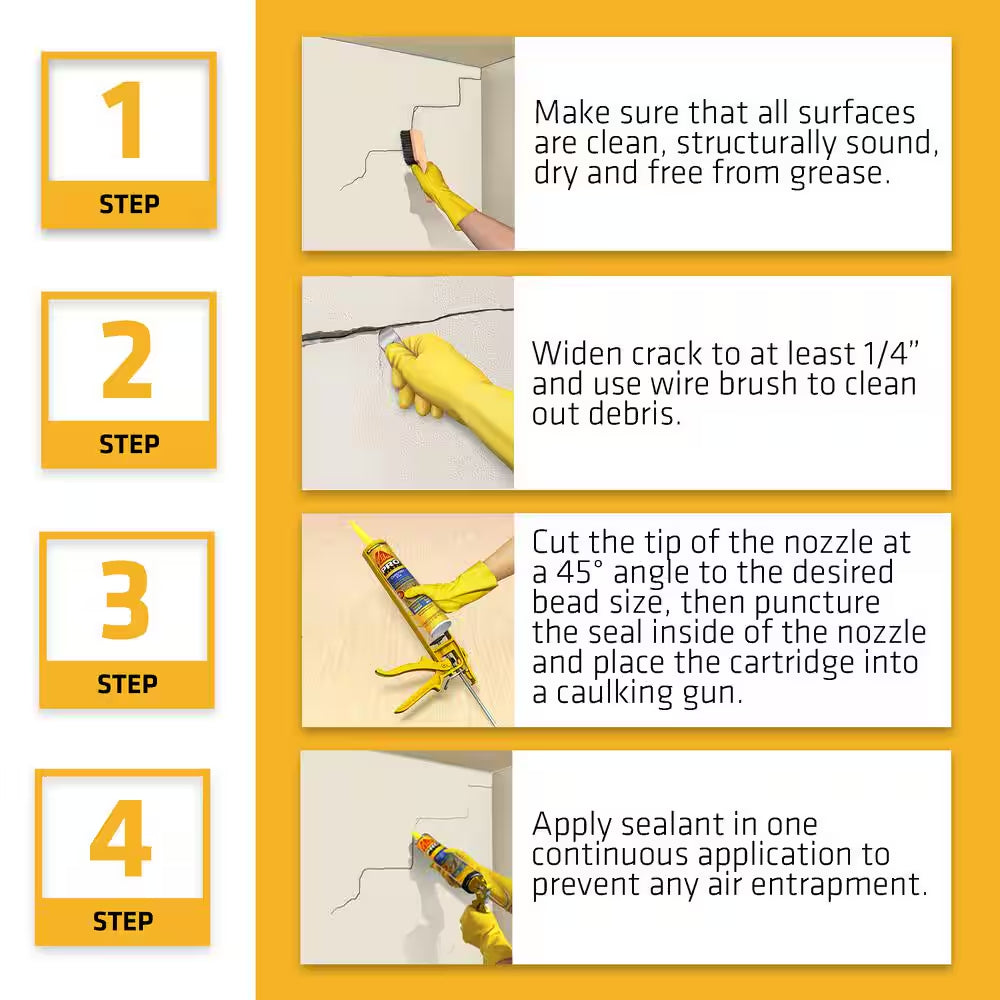 10.1 Fl. Oz. flex Concrete Fix No-Sag Concrete Crack Filler Repair Polyurethane Sealant in Limestone
