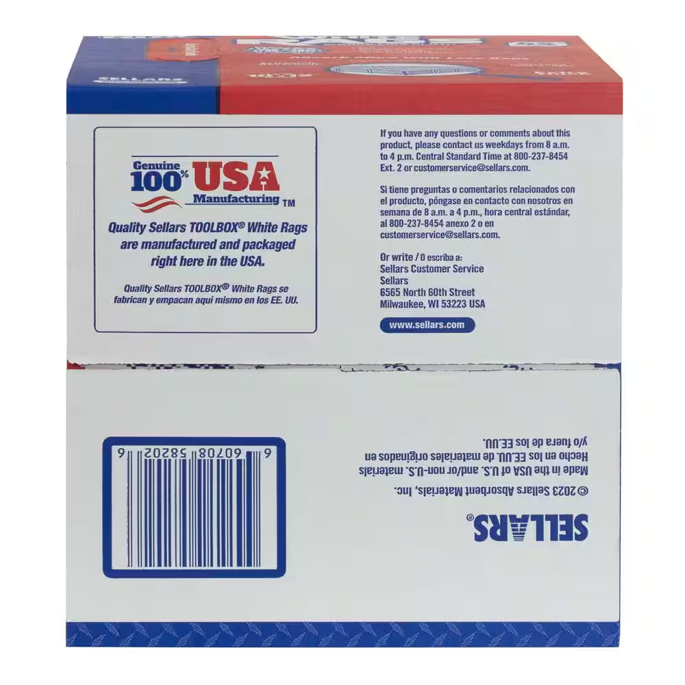 Professional White Rags (200 Sheets; 10 In. W X 11 In. L Sheet Size; Disposable Painter'S Rags - Natural Fibers)