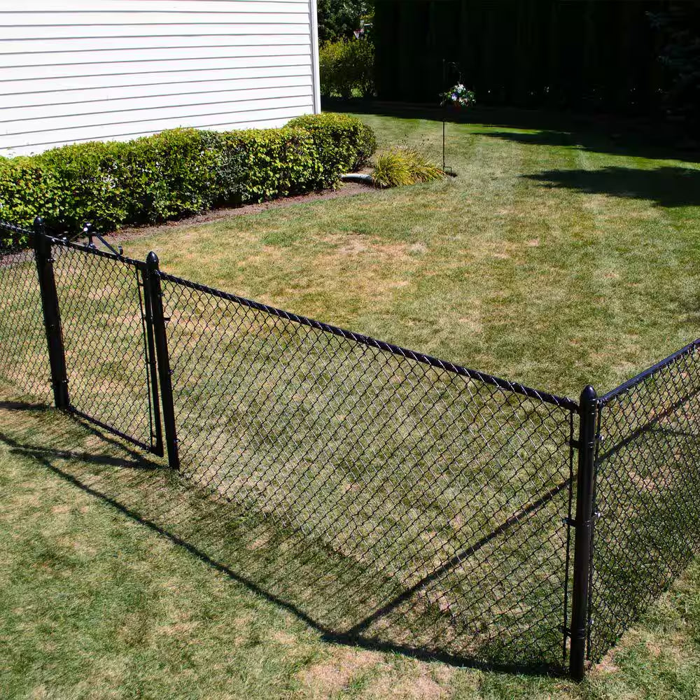 48 In. X 50 Ft. 9-Gauge Galvanized Steel Black Chain Link Fence Fabric