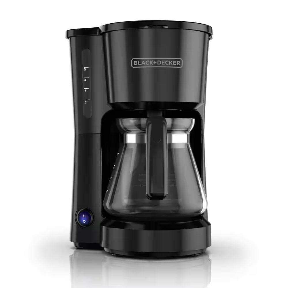 4-In-1 5-Cup Black Drip Coffee Maker