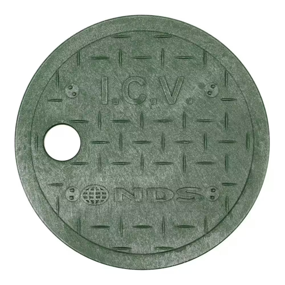 6 In. round Valve Box Cover, Green ICV