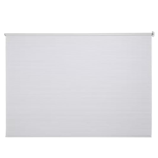 White Wheel-Operated Light Filtering PVC Exterior Shade 96 In. W X 72 In. L