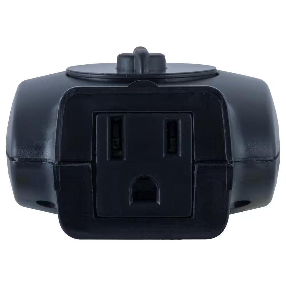 15 Amp 24-Hour Outdoor Plug-In Mechanical Dusk to Dawn Countdown Timer with Grounded Outlet, Black