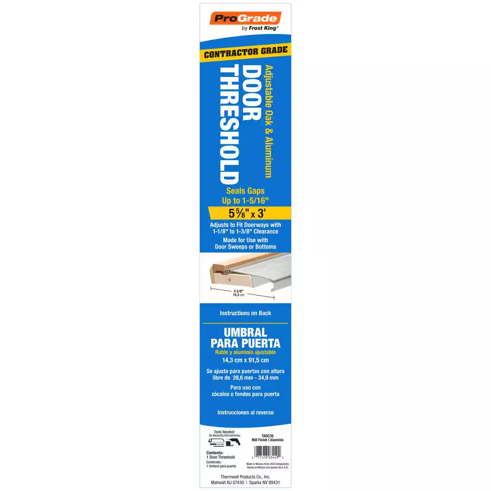 36 in X 5.25 in Adjustable Threshold Weatherstrip