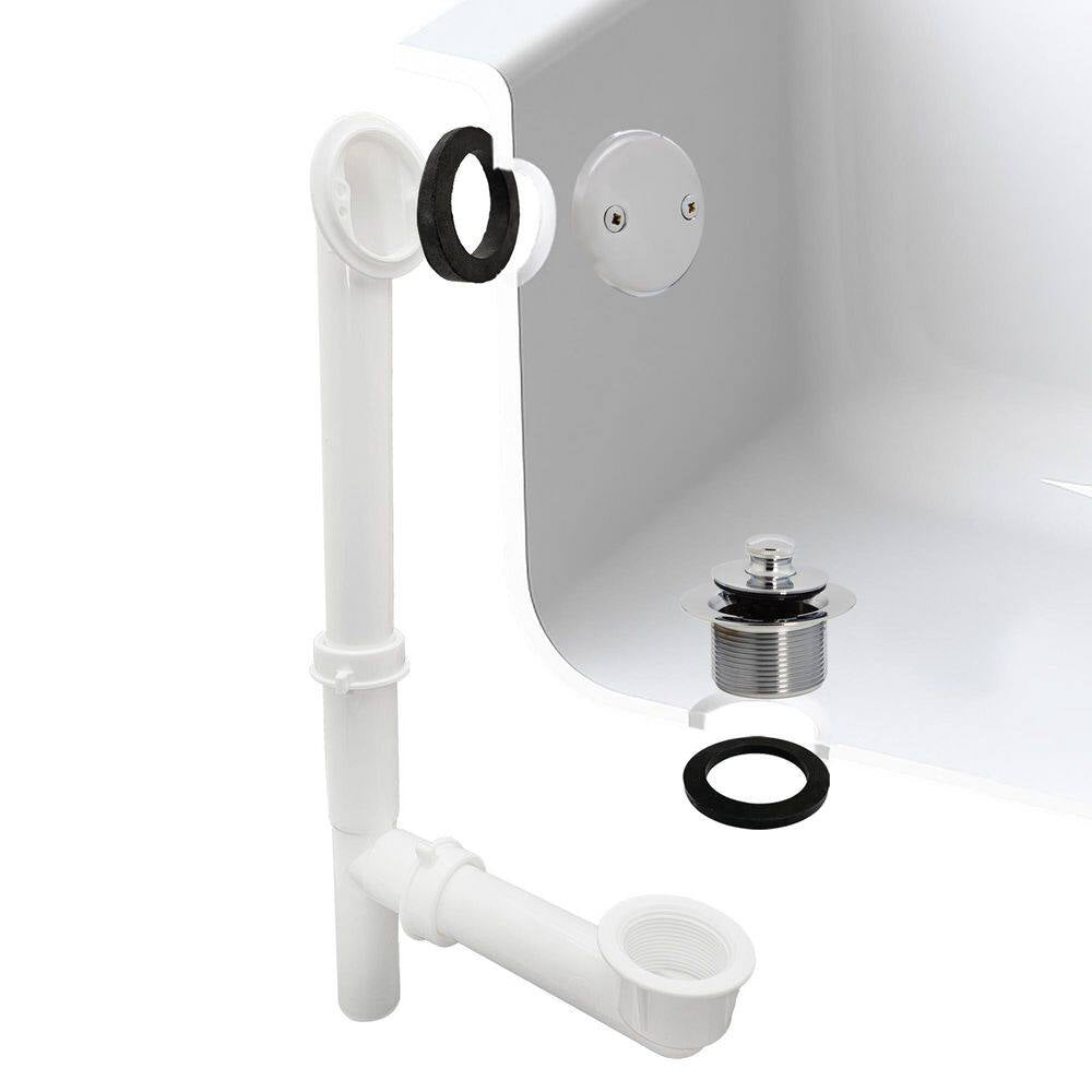 1-1/2 In. Bath Drain Waste and Overflow Assembly in Polished Chrome