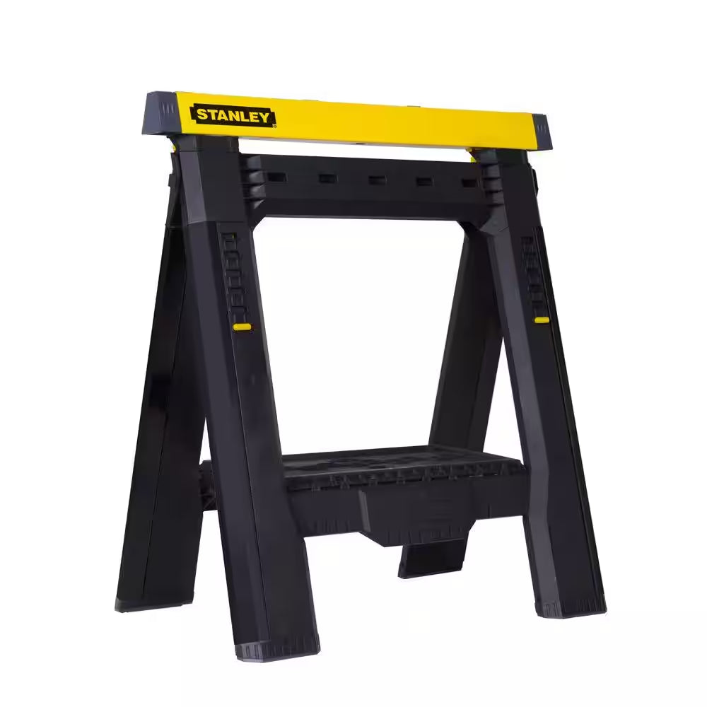 32 In. H Plastic 2-Way Adjustable Folding Sawhorse (2 Pack)