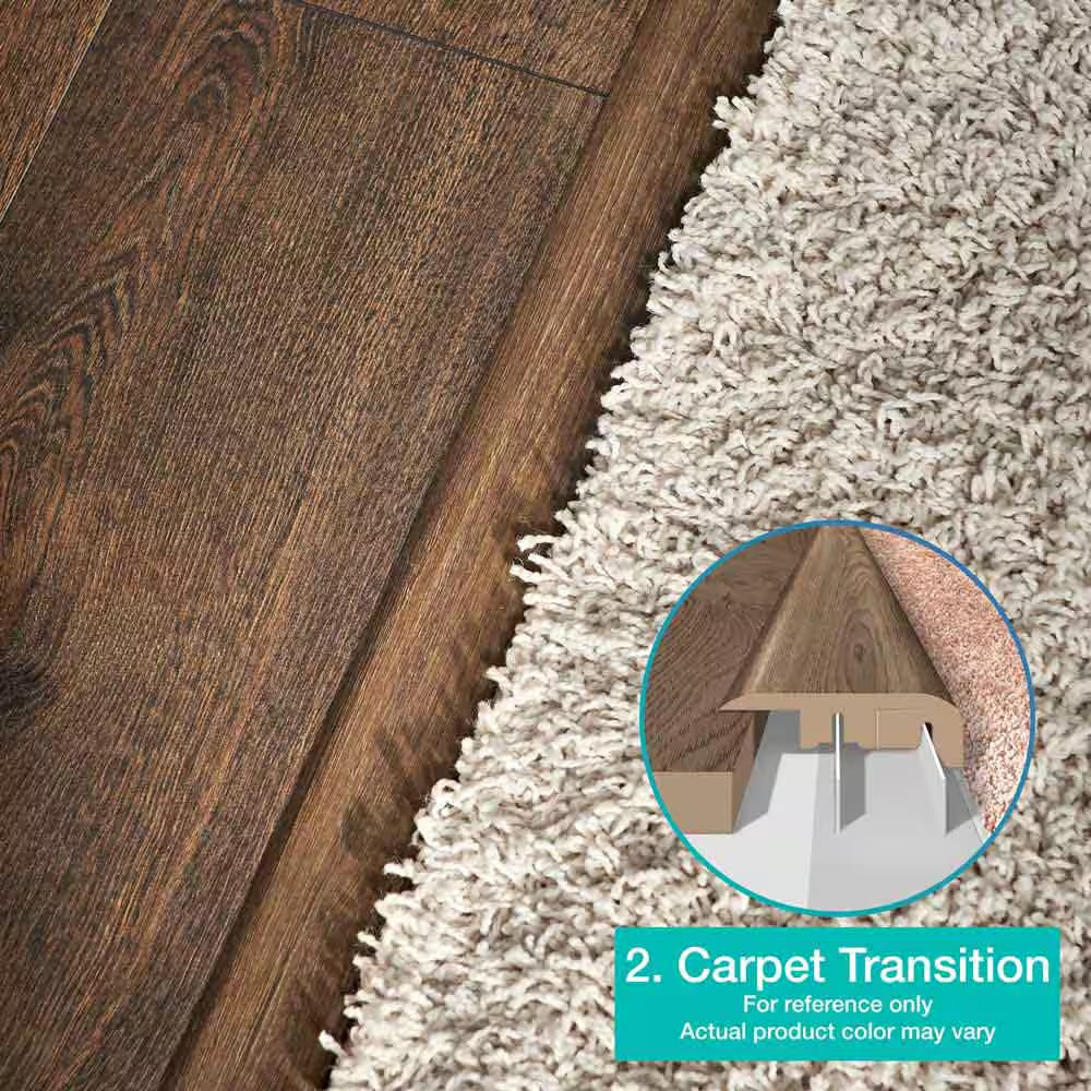 Camden 0.75 In. T X 2.37 In. W X 78.7 In. L Textured Wood Look Laminate Moulding/Trim 4 in 1 Molding