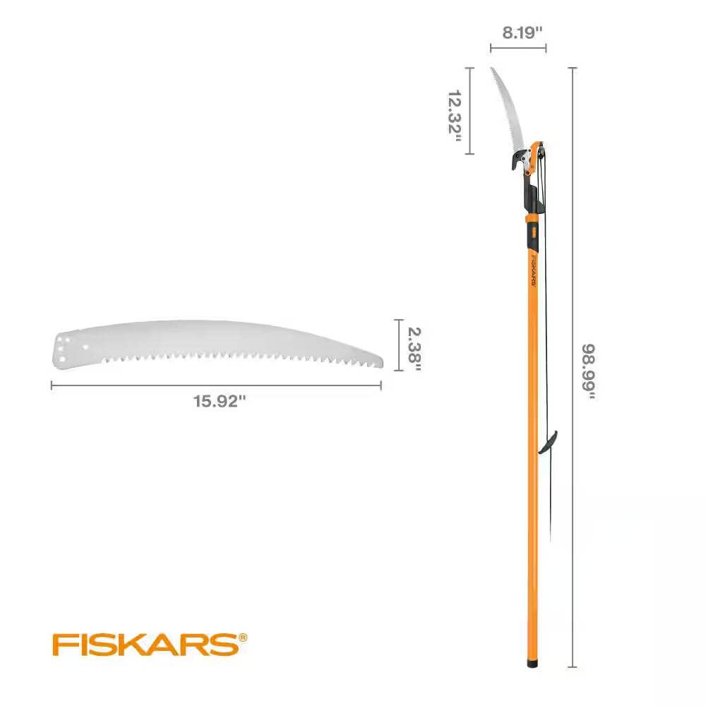 Powerlever 1-1/8 In. Cut Capacity Steel Saw Blade 15 In. Fiberglass Pole 14 Ft. Tree Pruner