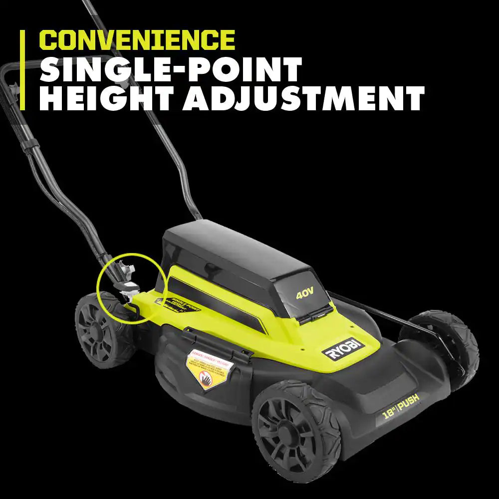 40V 18 In. 2-In-1 Cordless Battery Walk behind Push Lawn Mower (Tool Only)