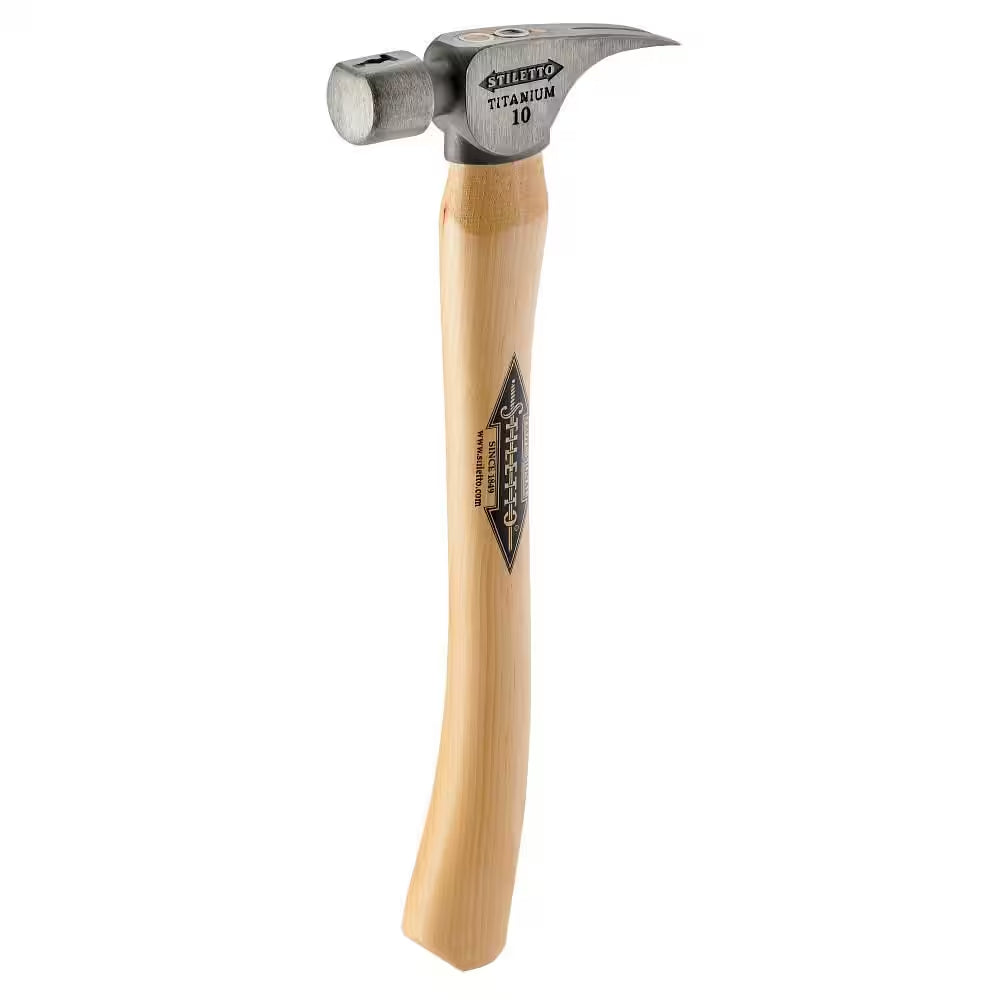 10 Oz. Titanium Smooth Face Hammer with 14 1/2 In. Curved Hickory Handle
