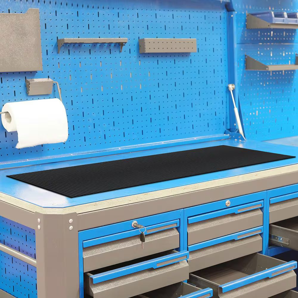 Black 24" X 10 Ft Vinyl round Rib Commercial Grade Matting