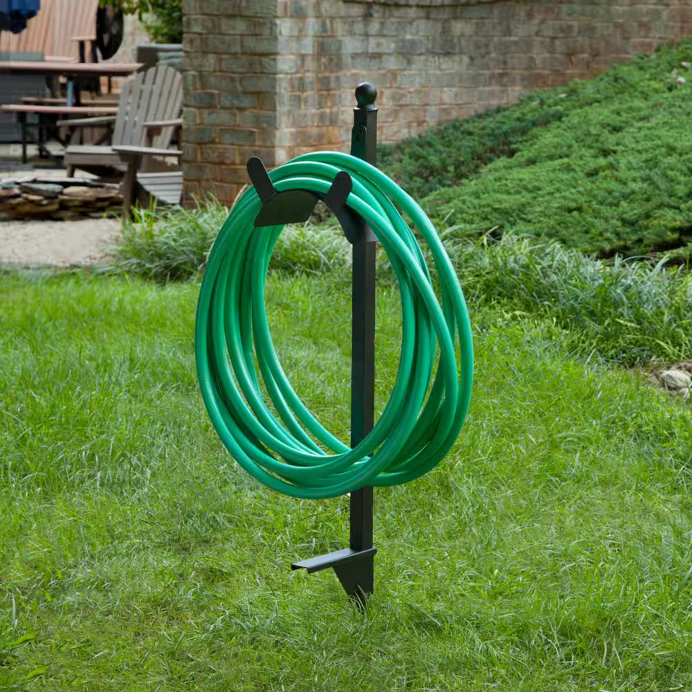 125 Ft. Black Steel Heavy-Duty Wall Mounted Garden Hose Reel