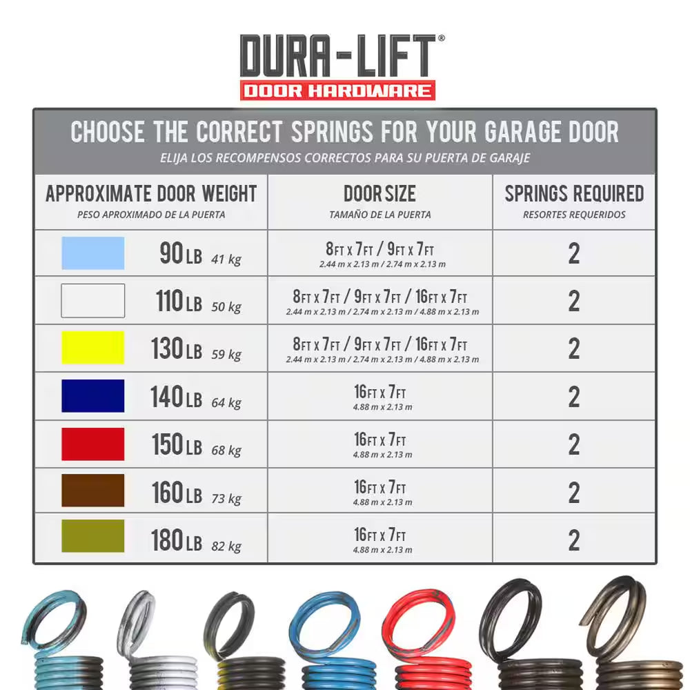 90 Lb. Heavy-Duty Extension Garage Door Spring (2-Pack)