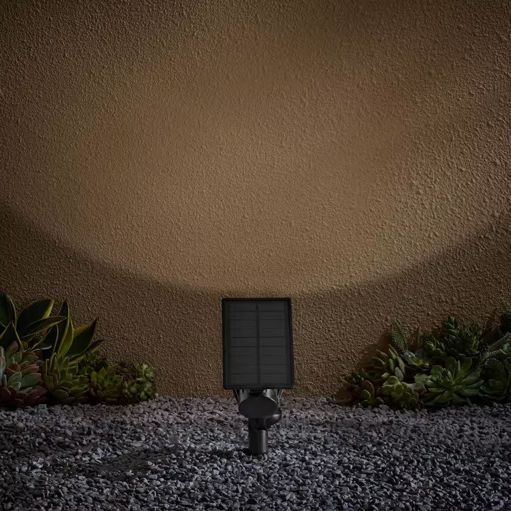120 Lumen Black LED Weather Resistant Outdoor Solar Spot Light with Color Changing and Adjustable Head
