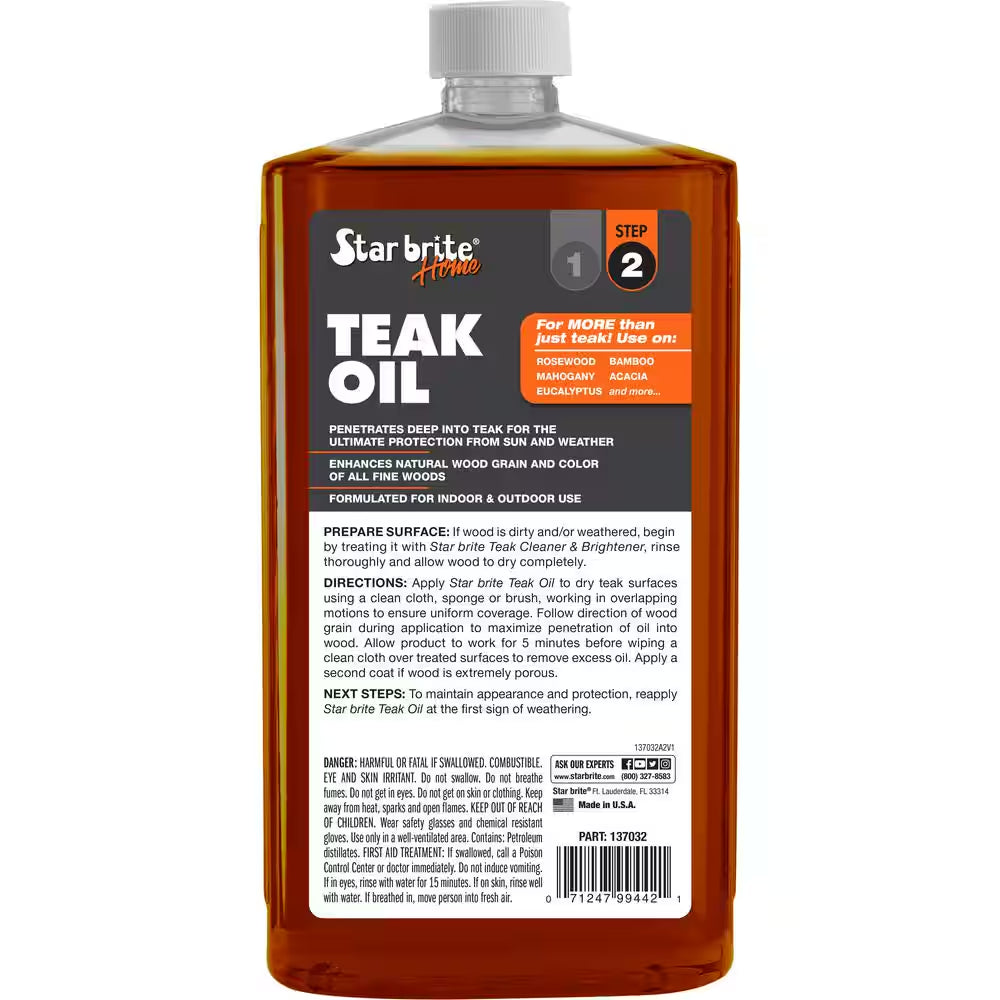 1 Quart Teak Oil in Clear
