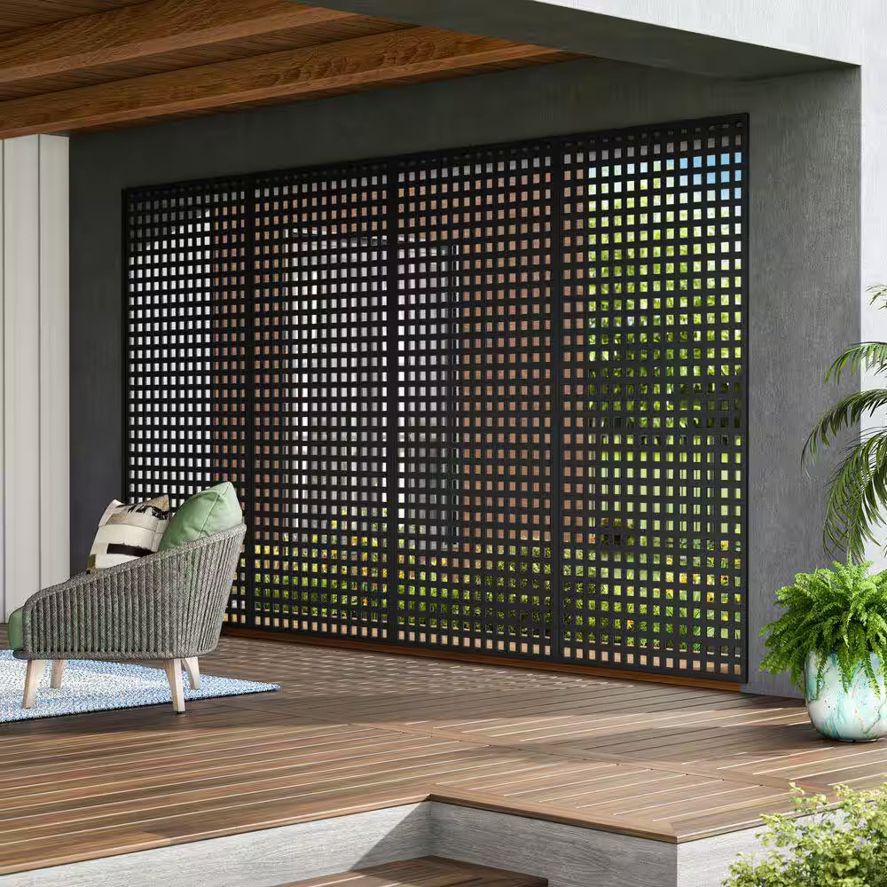 4 Ft. Black Vinyl Lattice Divider (2-Pack)
