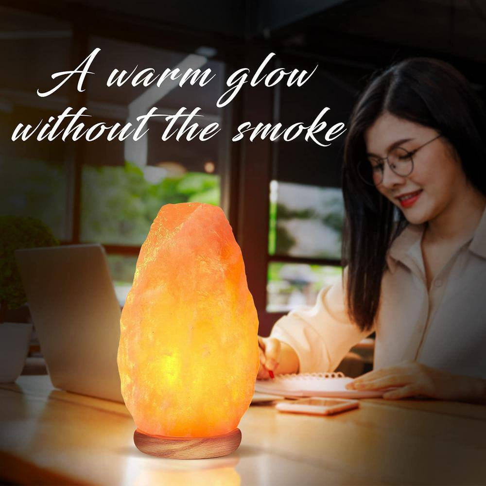 Himalayan Salt Lamp, 10 In. Tall, Night Light Table Lamp, with Dimmer Switch, 4 Lbs. to 6 Lbs.