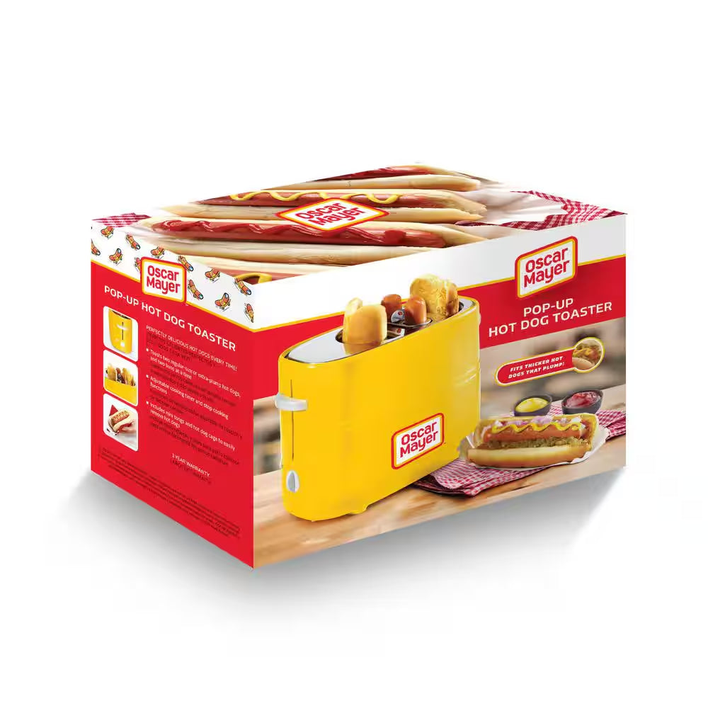 Double Slot Hotdog Toaster in Yellow